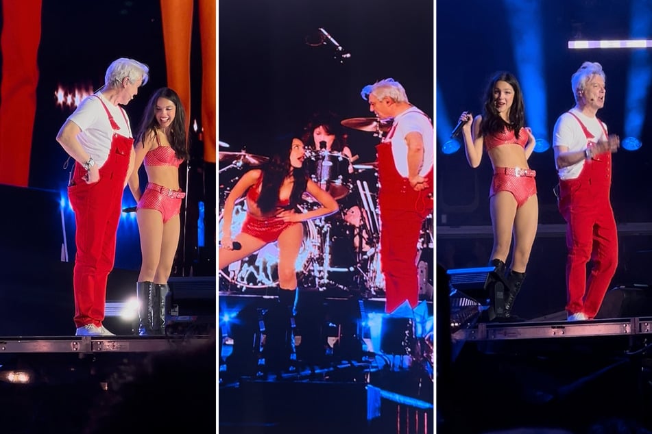 Olivia Rodrigo welcomed David Byrne as a special guest on Saturday, with the pair singing the Talking Heads hit Burning Down the House.