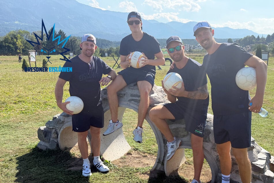 Soccergolf, Training und Testspiel: Eislöwen-Team wächst vor Traumkulisse zusammen