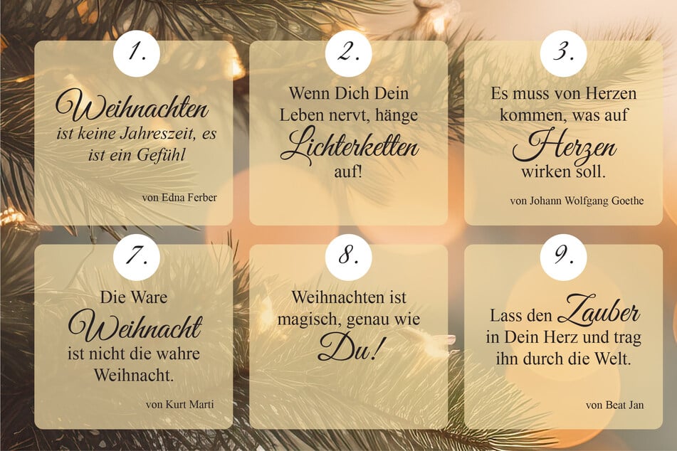 Liebevolle Sprüche und Zitate verschönern jeden Tag der Weihnachtszeit.