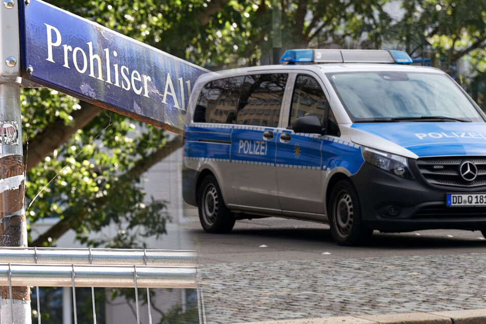Die Tat geschah in Dresden Prohlis. (Bildmontage)