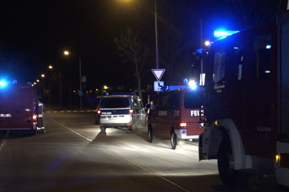 Das Gewerbegebiet in Ottendorf-Okrilla wurde komplett abgesperrt.