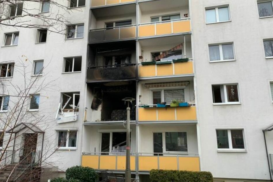 Der Balkon im ersten Obergeschoss wurde komplett zerstört.