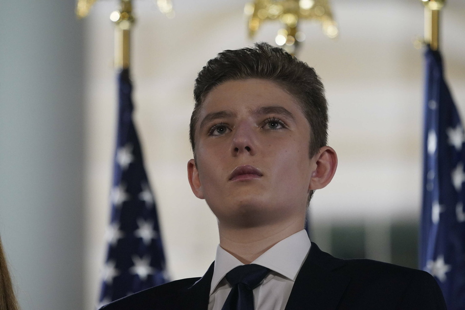 Barron Trump (14) was not spotted leaving the White House or boarding Air Force One with his parents.