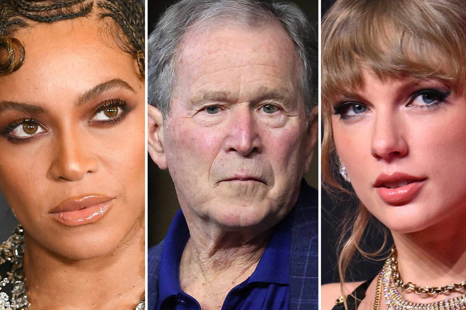 Speculation was rife online about who would be the much-vaunted special guest Thursday on the Democratic National Convention's final night, with figures from Taylor Swift (r.), Beyoncé (l.), and former president George W. Bush (c.) in the running.