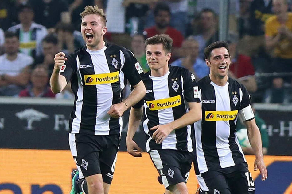 Sie kommen mit nach Zwickau: Gladbachs Weltmeister Christoph Kramer (l.) sowie Jonas Hofmann und Lars Stindl.