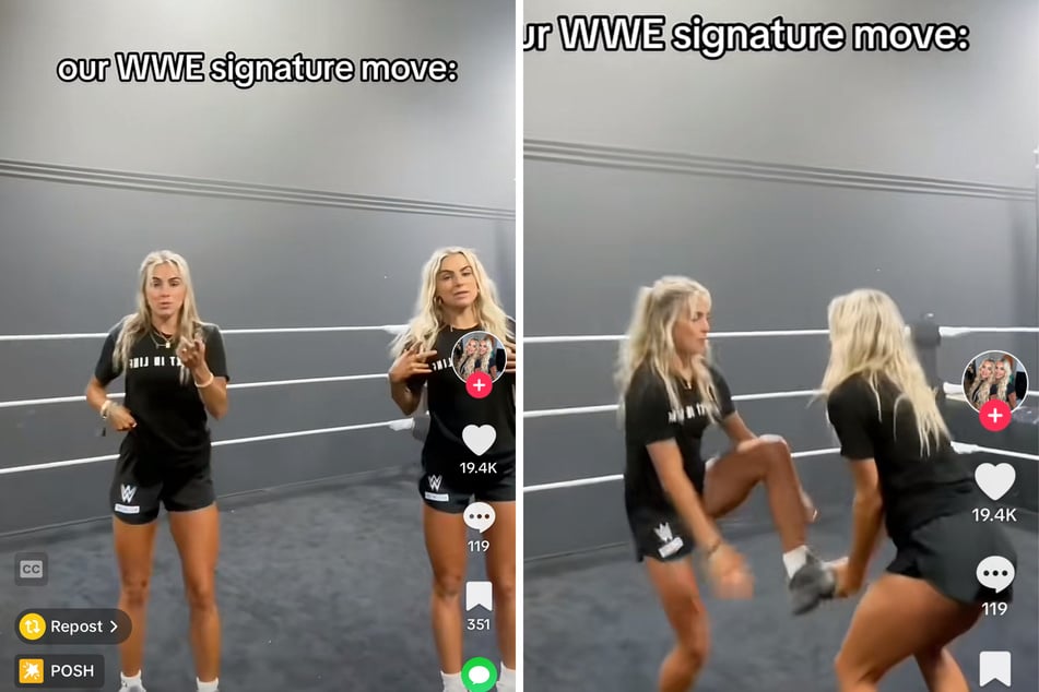 In a viral TikTok, Haley and Hanna (r) Cavinder revealed the signature wrestling move they will perform during WWE matches.
