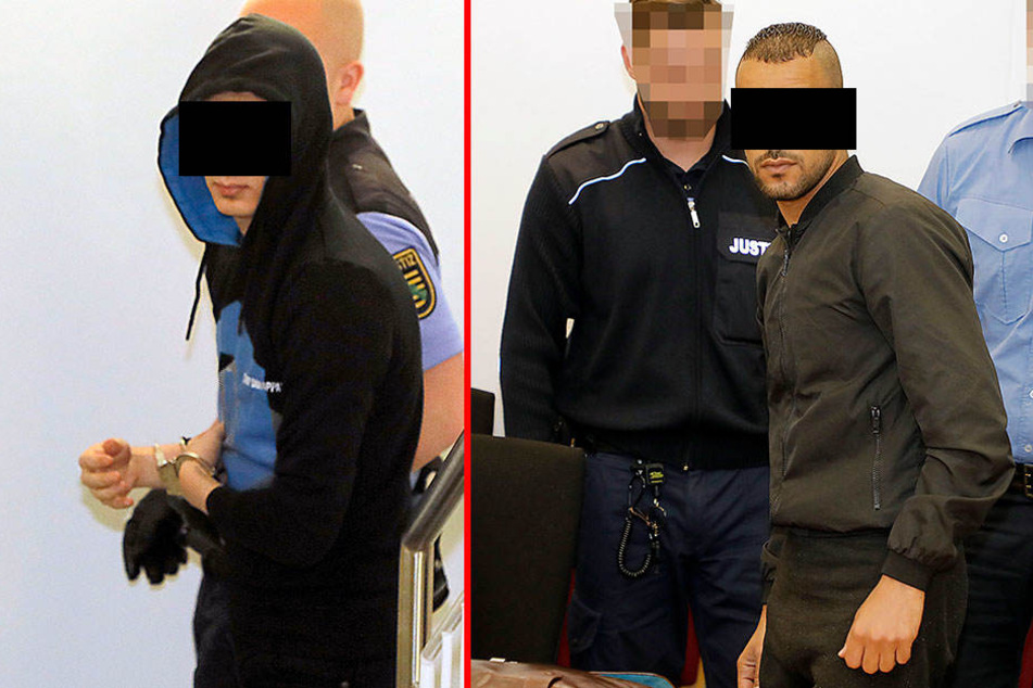 Weil Obaida A. (l., 21) verliebt war, eskalierte der Streit mit seinem Bekannten. Abedalmola T. (r., 25) hatte gestanden, den 21-jährigen Mohammed N. niedergestochen zu haben.