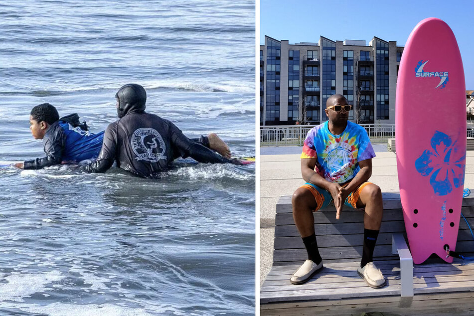 Meet the man taking on racism with a surfboard in the New York Rockaways