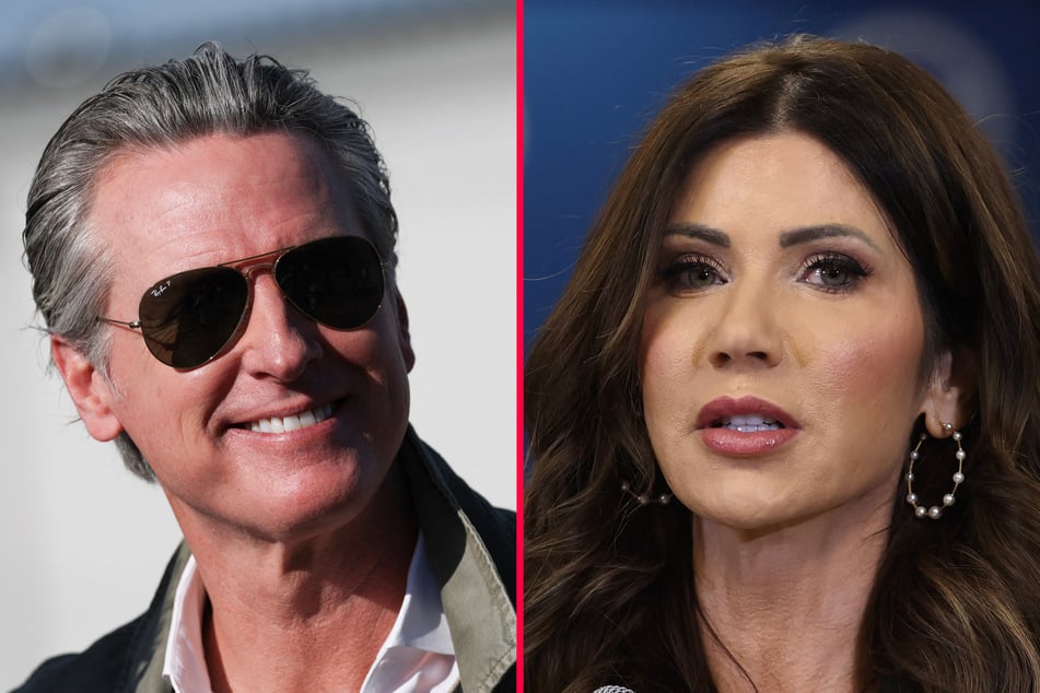 California Governor Gavin Newsom (l.) slammed Homeland Security Secretary Kristi Noem in a brutal social media takedown.