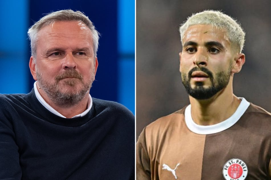 "Sky"-Experte Didi Hamann (51, l.) hat Elias Saad (24) über den grünen Klee gelobt - der St.-Pauli-Profi wusste allerdings gar nicht, wer da von ihm schwärmte.