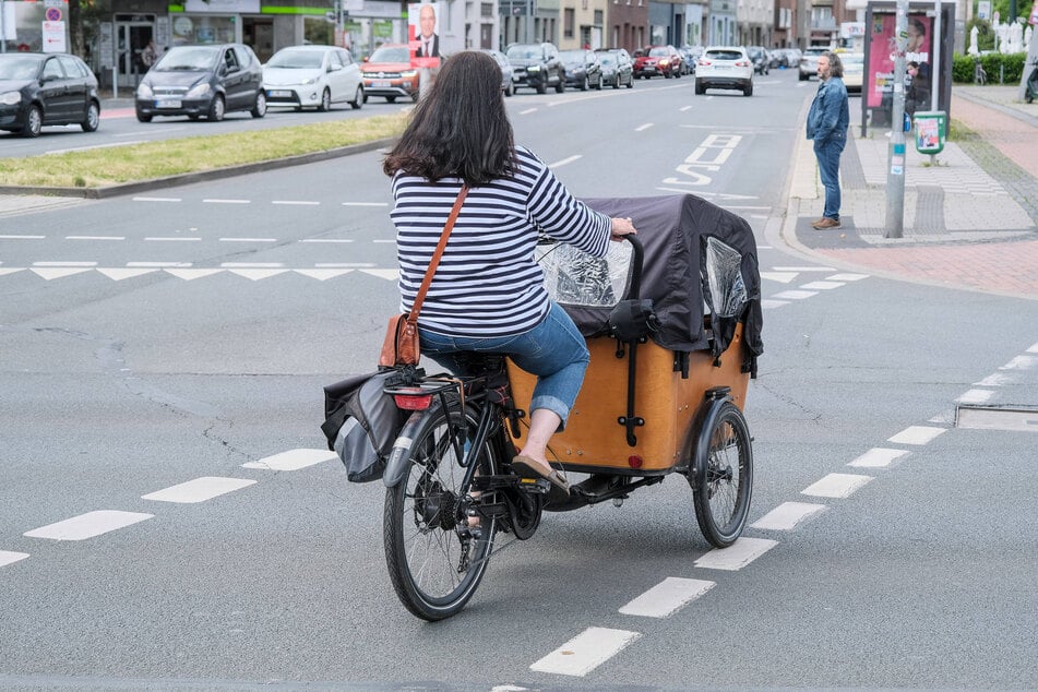 Auf einer solchen Radspur wäre es schwierig, mit einem zweiten Lastenrad zu überholen.