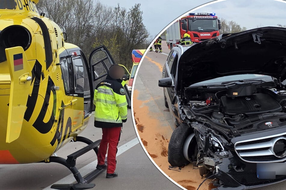 Unfall A9: Vollsperrung auf der A9 kurz vor Leipzig: Mercedes kracht in Leitplanke