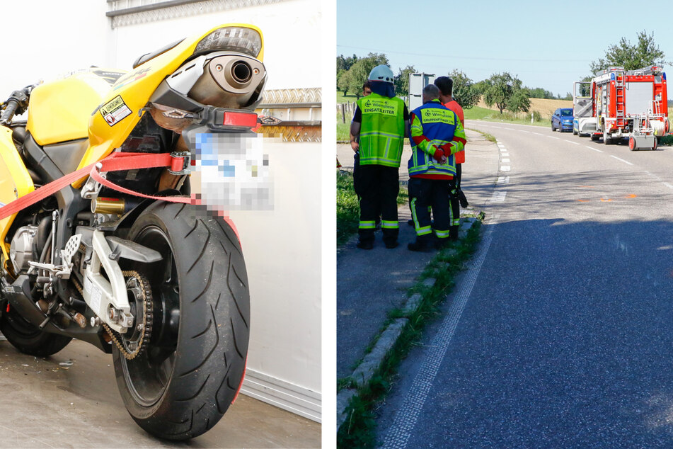 Motorradfahrer wird von Kolonne überrascht, dann knallt es heftig