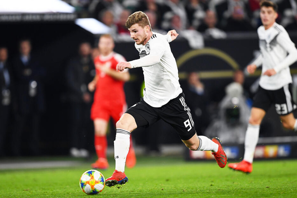 DFB-Stürmer Timo Werner vergab im ersten Abschnitt zwei Großchancen.