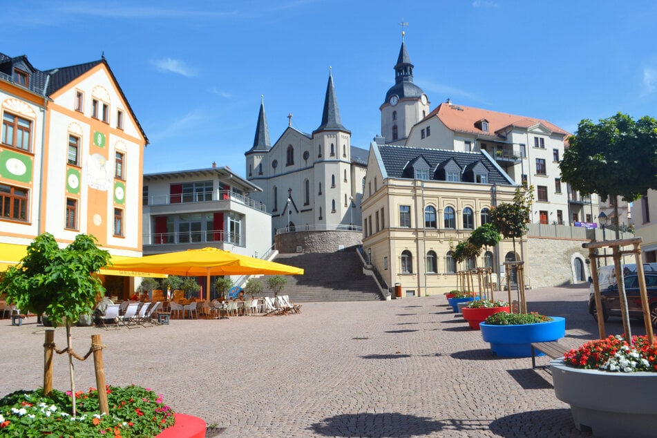 Teichplatz in Meerane © Stadt Meerane