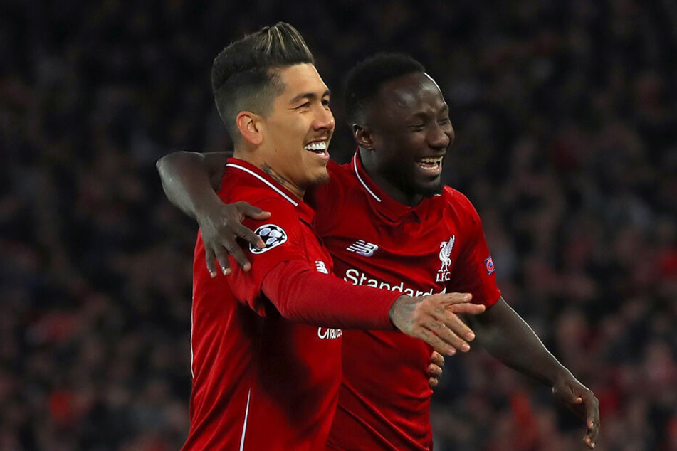 Torschützen unter sich: Roberto Firmino und Naby Keita (rechts) jubeln.