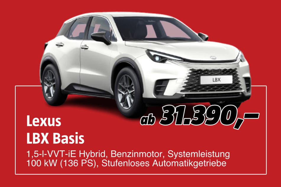 Lexus LBX Basis
ab 31.390 Euro. Abbildungen enthalten zum Teil aufpreispflichtige Sonderausstattungen. Nur solange der Vorrat reicht.