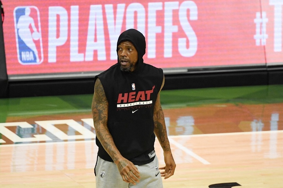 Miami Heat forward Udonis Haslem (42) says he will play his 20th year in the NBA this year.
