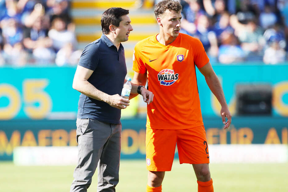 Daniel Meyer (l.) möchte gern weiterhin mit Dominik Wydra zusammen arbeiten. Der neue Vertrag des Österreichers ist aber noch in der Schwebe.