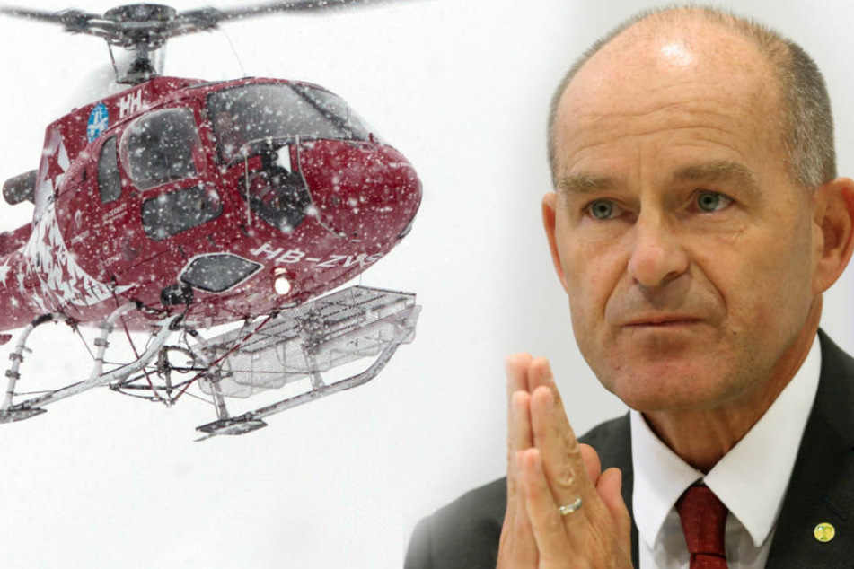 Die Retter suchen auch mit Helikoptern nach dem vermissten Karl-Erivan Haub.