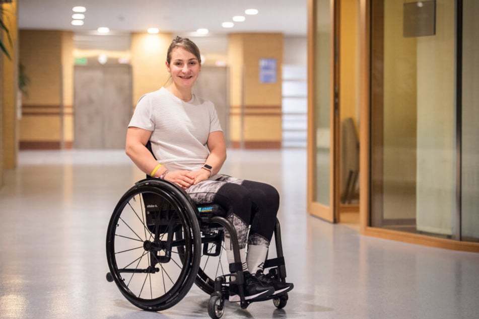 Kristina Vogel nach ihrem Unfall im Unfallkrankenhaus in Berlin.