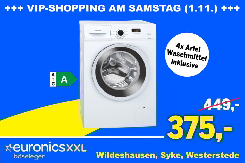 Die Constructa CWF14J05 Stand-Waschmaschine für 375 statt 449 Euro.
