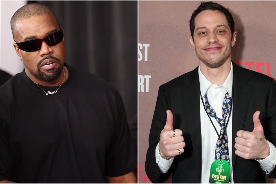 Pete Davidson (r.) threw a savage jab at Kanye West (l.) years after their feud during Pete's romance with Kim Kardashian.