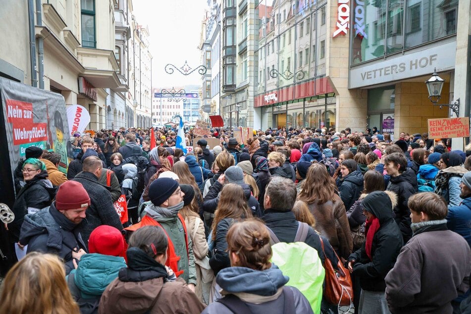 Die Demonstranten zogen auch durch die Leipziger Innenstadt.