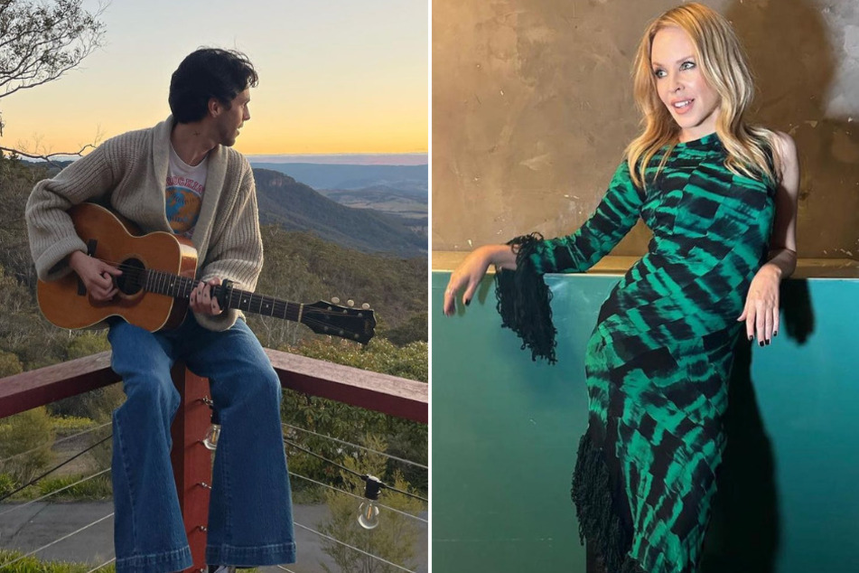 Singer Stephen Sanchez (l.) and Kylie Minogue are dropping their own respective albums this week!