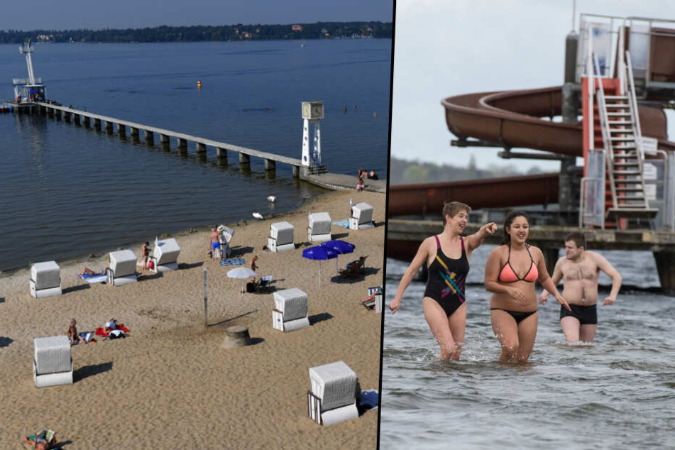 Das Strandbad Wannsee eröffnet am Karfreitag die Badesaison. (Bildmontage)