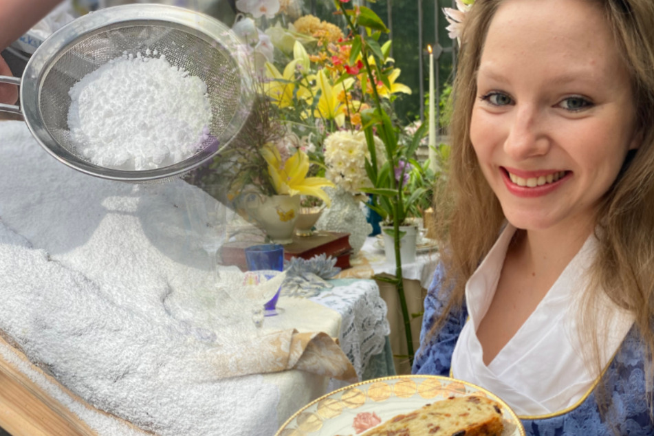 Das Strahlen von Lina (21) sagt alles: Der Stollen muss lecker sein...
