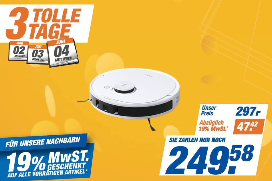 Ecovacs-Saug/Wischroboter Deebot N8 Pro für 249,58 statt 297 Euro.
