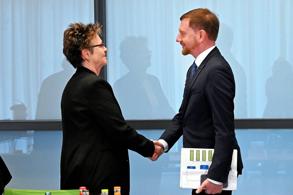 Sabine Zimmermann und Sachsens Ministerpräsident Michael Kretschmer (50, CDU) verstehen sich gut, heißt es.