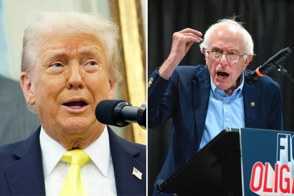 On Saturday, Senator Bernie Sanders (r.) criticized Donald Trump and billionaires while giving a speech to thousands of No Kings protestors in Washington DC.