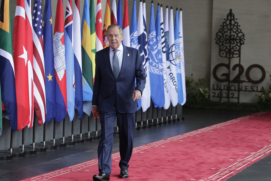 Russia's Foreign Minister Sergei Lavrov arrives for the G20 Leaders' Summit in Bali, Indonesia.