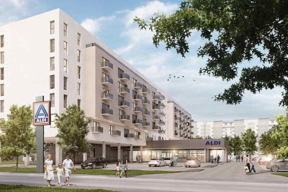 So soll das Wohnungsbauprojekt von ALDI Nord mal aussehen.