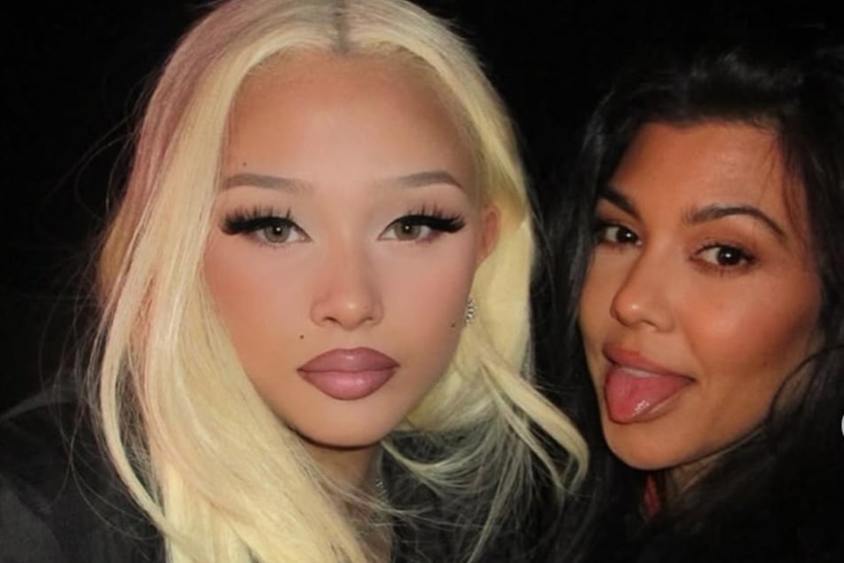 Kourtney Kardashian supports her step-daughter Alabama Barker (l.) amid her intense feud with rapper Bhad Bhabie.