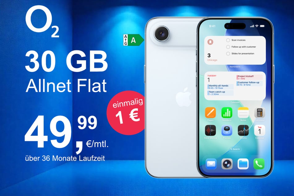 Das neue iPhone 17 Air inkl. 30 GB Datenvolumen für nur 1 Euro exklusiv bei o2.