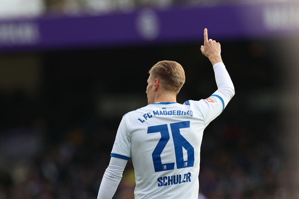 Luca Schuler (24) jubelt über seinen letzten Treffer: In Osnabrück erzielte der Stürmer am 14. Spieltag seinen 5. Saisontreffer. Damit ist der 24-Jährige der erfolgreichste Torschütze beim FCM.
