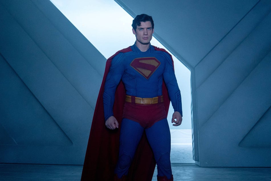 David Corenswet stars as Clark Kent – AKA Superman – in the titular DC superhero movie directed by James Gunn.