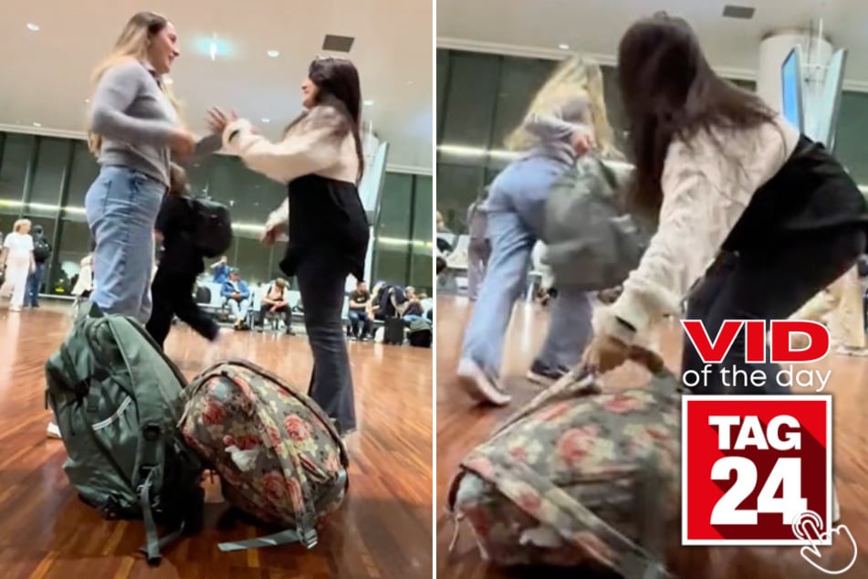 Today's Viral Video of the Day features a girl named Julia on TikTok who accidentally ran into a child at the airport while participating in a viral trend with her best friend.