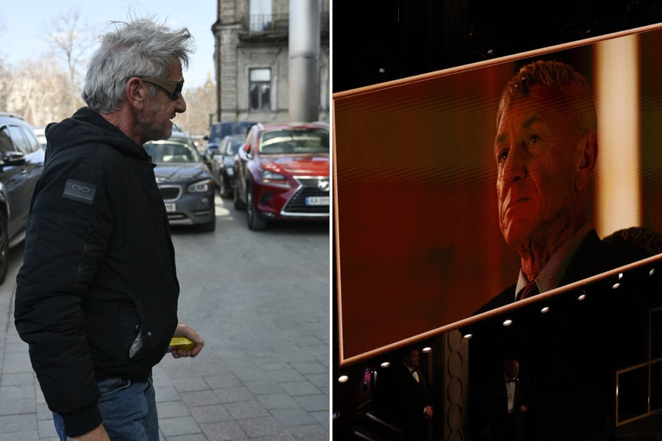 Sean Penn arrived in Kyiv, Ukraine a day after winning an Oscar for best supporting actor for his role in One Battle After Another.