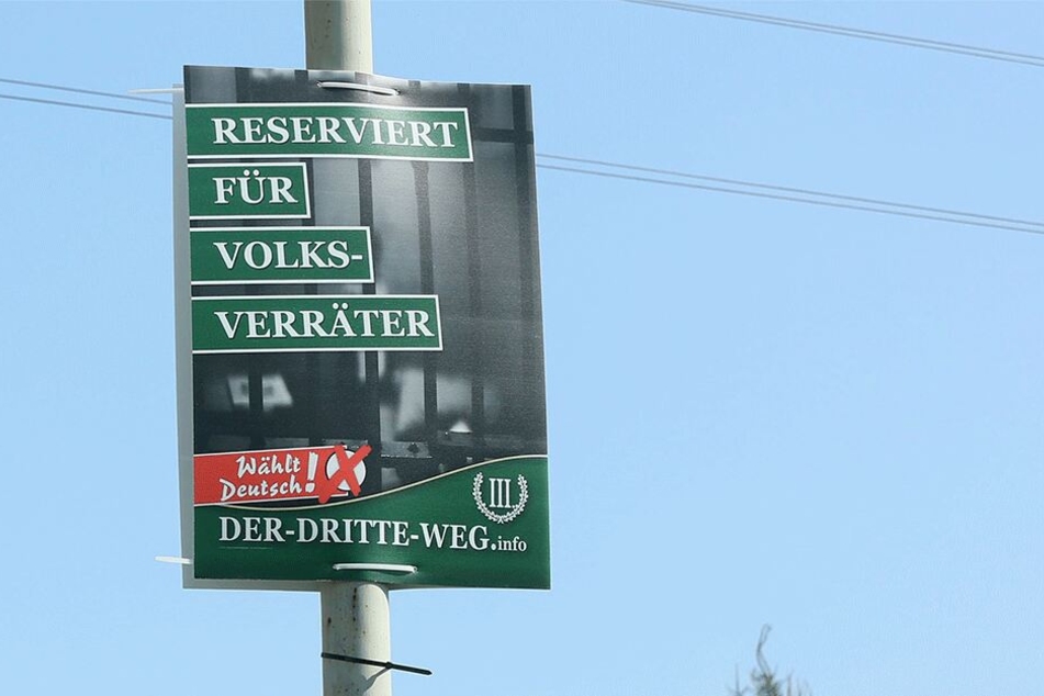 Auch in Werdau sorgten "Der III. Weg"-Plakate für Ärger.