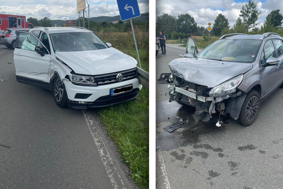 Peugeot schleudert VW gegen Schutzplanke: Zwei Verletzte nach Unfall im Harz