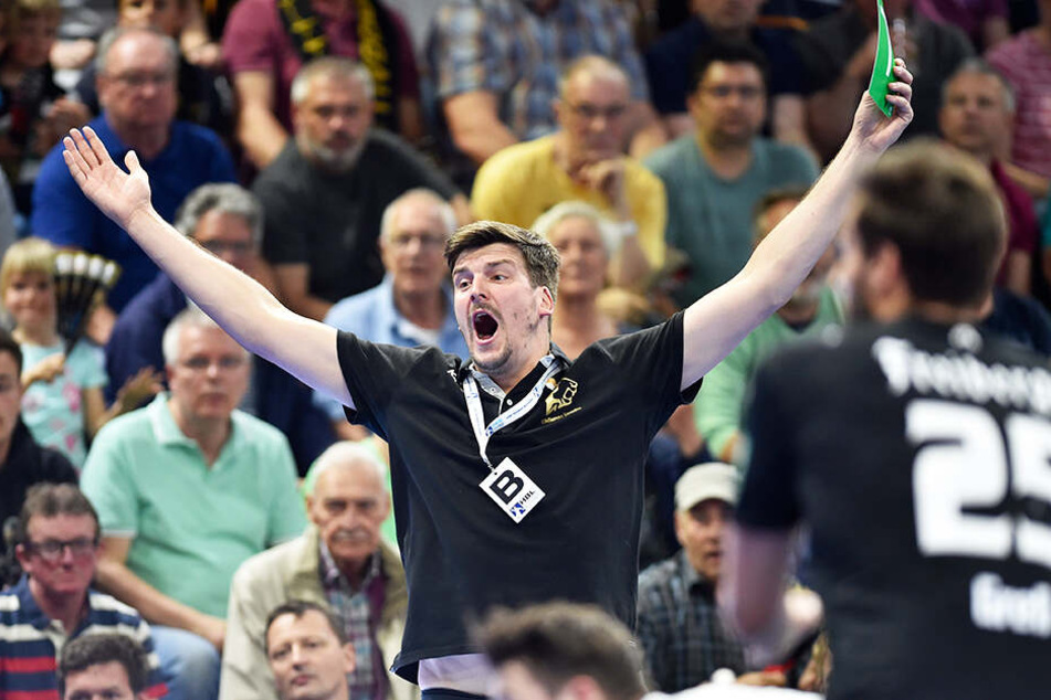 Das 29:25 gegen Aue war für den neuen Elbflorenz-Cheftrainer Rico Göde im zweiten Spiel der erste Sieg.
