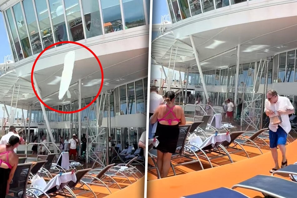 Plötzlich zersplitterte eine Scheibe, krachte auf die Liegen im Poolbereich.