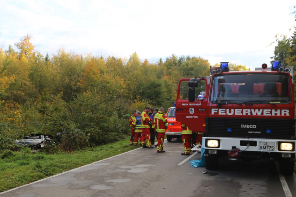Oktober 2017: Einsatzkräfte an der Unfallstelle nahe Amstetten.