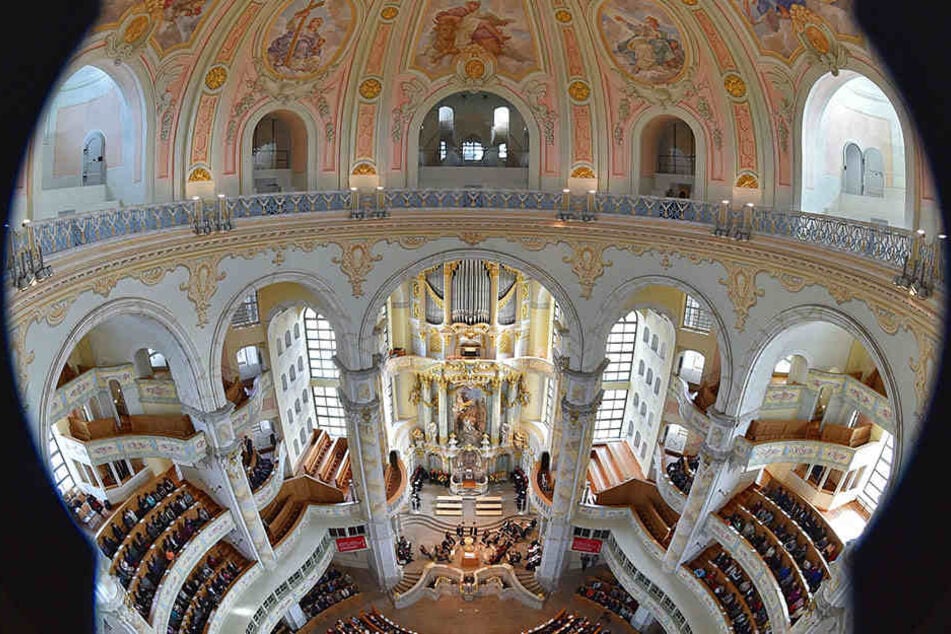 Derzeit können Besucher noch einen ungehinderten Blick in die Frauenkirche werfen.