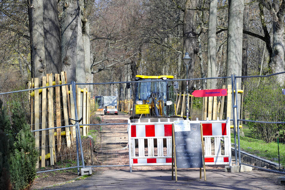 Im März begannen die Bauarbeiten am Hauptweg entlang der Promenadenstraße.