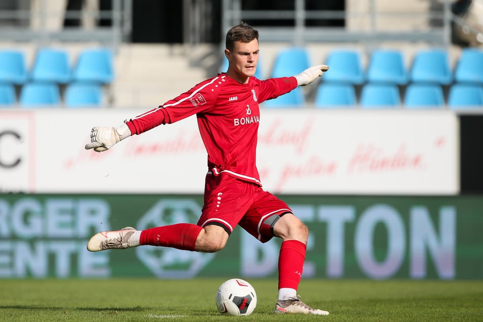 Bereits 2020 spielte David Richter im CFC-Stadion, damals stand er für Union Fürstenwalde im Tor.